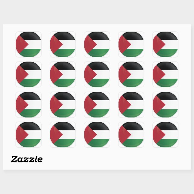 Palestine  Round Icon Flag Square Sticker (Sheet)