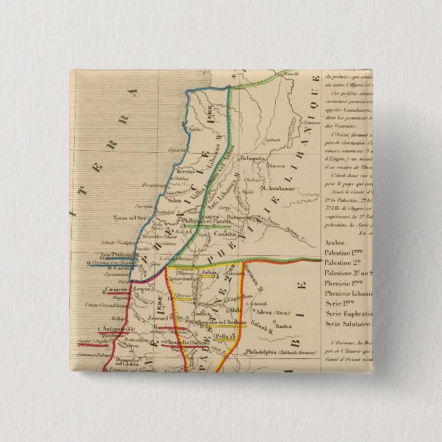 Palestine sous Constantin le Grand, 330 apres JC 2 Inch Square Button (Front)