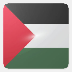Palestine square glossy flag sticker