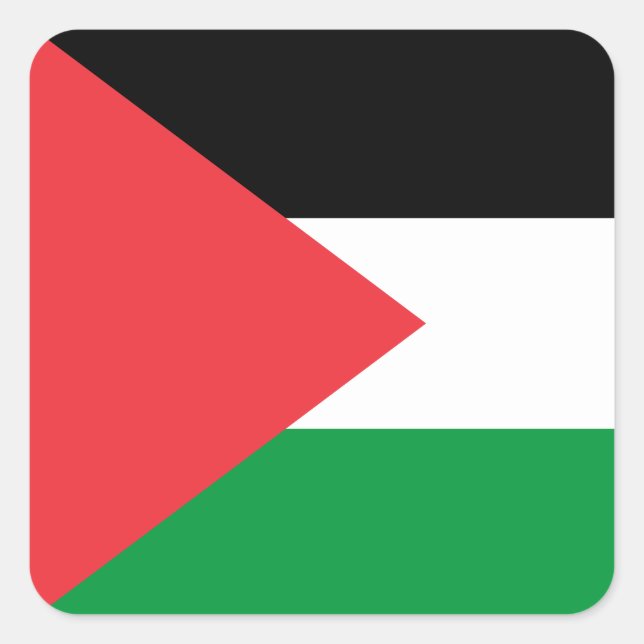 Palestine state flag square sticker (Front)