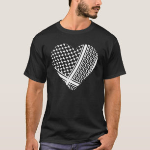 Palestine T-shirt Palestinian White Hatta in Heart