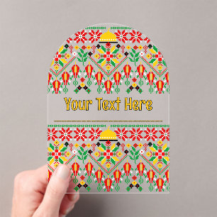 Palestine Tatreez Traditional Embrodery Acrylic Invitations