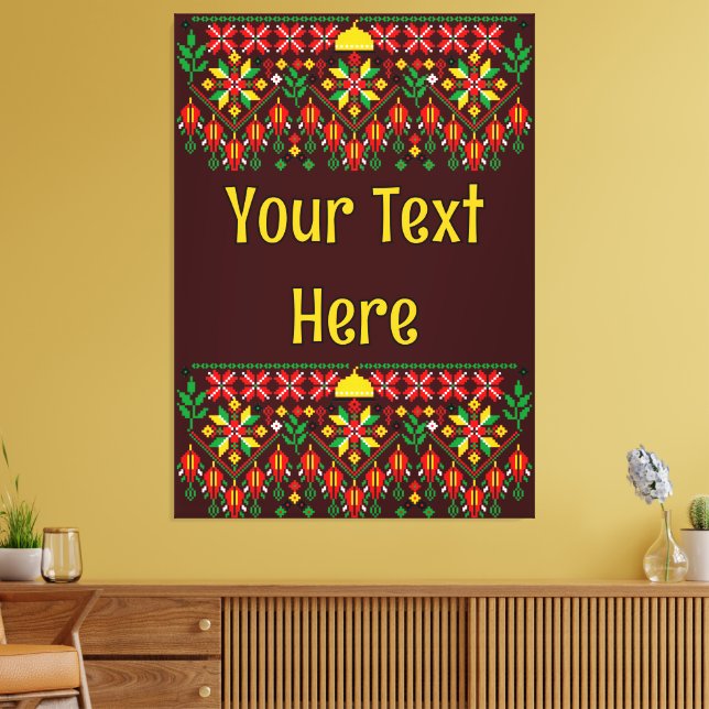 Palestine Tatreez Traditional Embrodery Canvas Print (Insitu(LivingRoom))