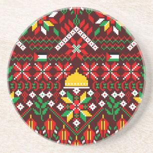 Palestine Tatreez Traditional Embrodery Coaster