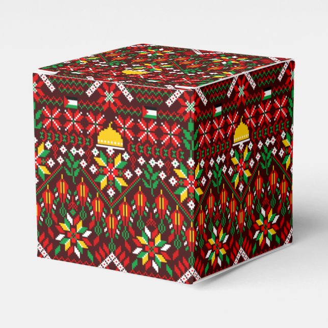 Palestine Tatreez Traditional Embrodery Favor Box (Front Side)