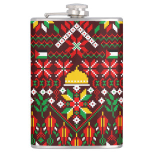 Palestine Tatreez Traditional Embrodery Hip Flask