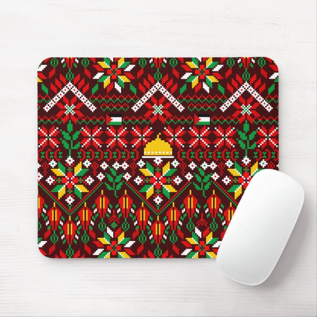 Palestine Tatreez Traditional Embrodery Mouse Pad (With Mouse)