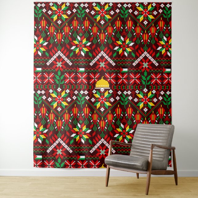 Palestine Tatreez Traditional Embrodery Tapestry (In Situ)