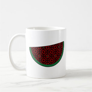 Palestine watermelon Embroidery red tatreez  Coffee Mug