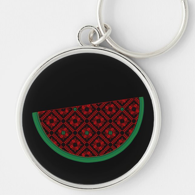 Palestine watermelon Embroidery red tatreez  Keychain (Front)