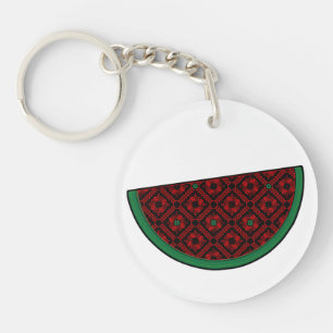 Palestine watermelon Embroidery red tatreez  Keychain