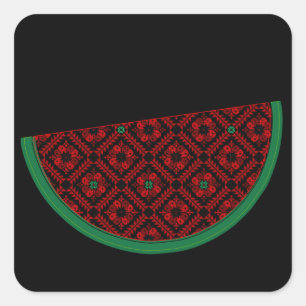 Palestine watermelon Embroidery red tatreez  Square Sticker