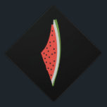 Palestine Watermelon Flag Map. Free Palestinians. Graduation Cap Topper<br><div class="desc">After the six-day war in 1967, the Israeli government banned the Palestinian flag. The watermelon took its place due to it sharing the colours of the flag: red, black, white, and green. the fruit can be seen from the stone walls of Gaza to the galleries of Ramallah, hinting at the...</div>