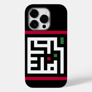 Palestine word in arbic Wordart- square word flag  Case-Mate iPhone 14 Pro Case