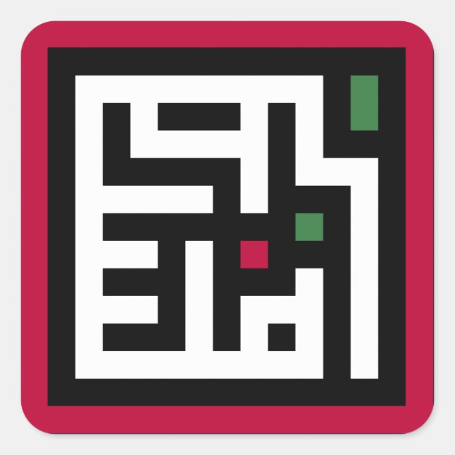 Palestine word in arbic Wordart- square word flag  Sticker (Front)