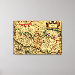 PalestinePanoramic MapPalestine 4 Canvas Print