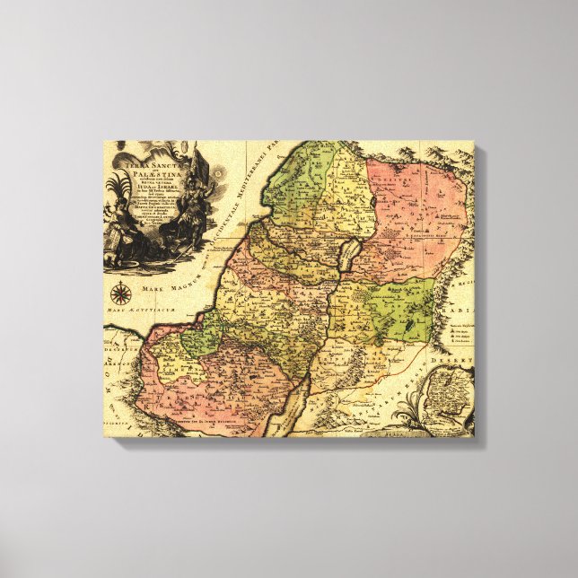 PalestinePanoramic MapPalestine 5 Canvas Print (Front)
