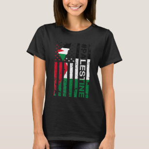 Palestinian American Flag  Palestine Usa Pride T-Shirt