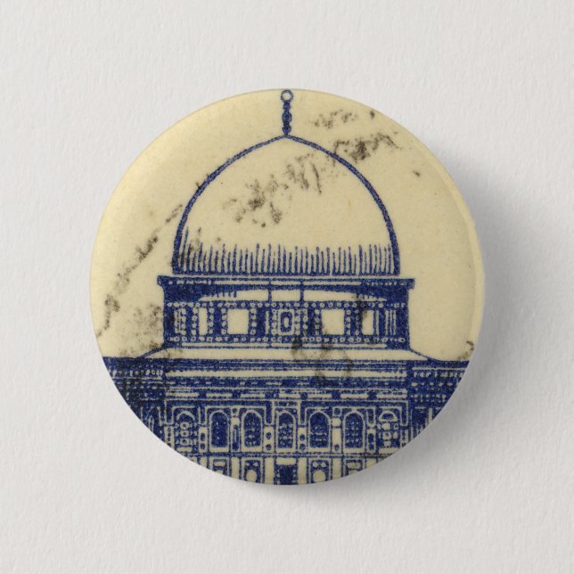 palestinian ancient stamp 1920_  palestine folklor 2 inch round button (Front)