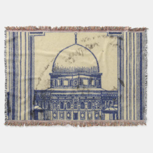 palestinian ancient stamp 1920_  palestine folklor throw blanket