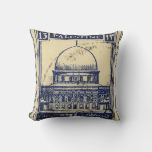 palestinian ancient stamp 1920_ palestine folklor throw pillow