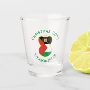Palestinian Angel Christmas Flag Personalized  Shot Glass