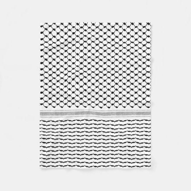 Palestinian Arabic Kufiya Pattern Customized  Fleece Blanket (Front)