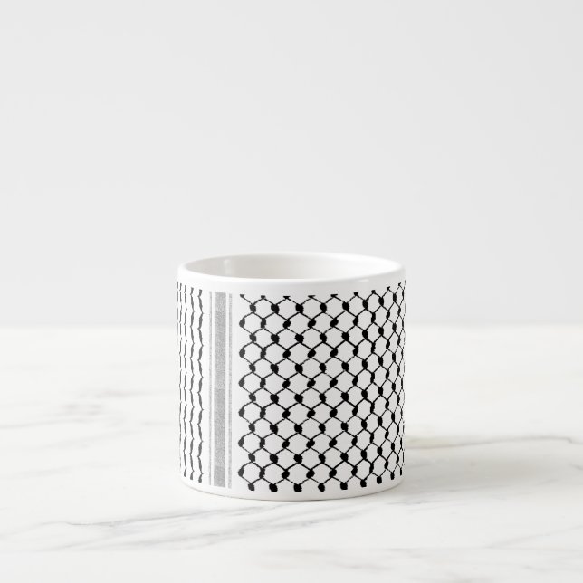 Palestinian Arabic Kufiya Pattern Espresso Mug (Front)