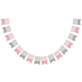 Palestinian Black & Red Keffiyeh  Bunting Flags