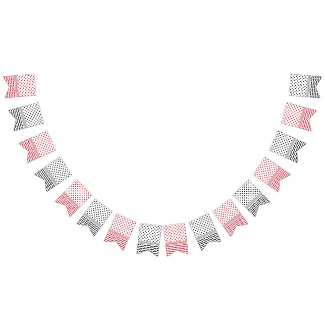 Palestinian Black & Red Keffiyeh  Bunting Flags (All)