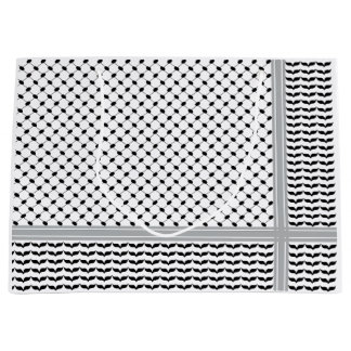 Palestinian Black & White Keffiyeh Large Gift Bag