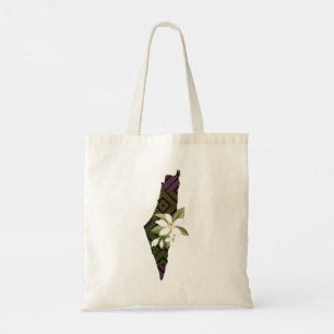 Palestinian Colourful Tatreez Map Tote Bag