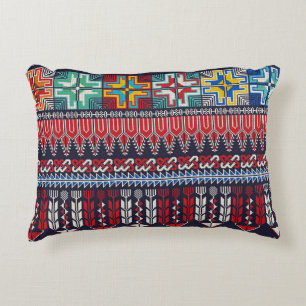 Palestinian Embroidery Motif Pattern. Accent Pillow
