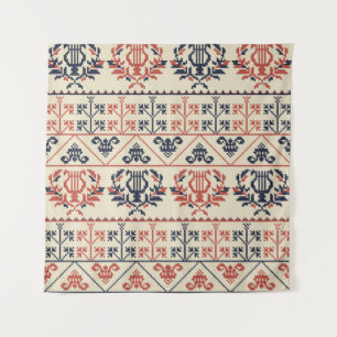 Palestinian embroidery motif, seamless pattern des tapestry