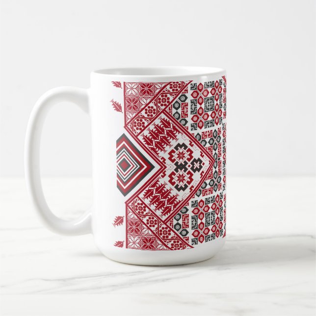 Palestinian Embroidery pattern 2  Coffee Mug (Left)