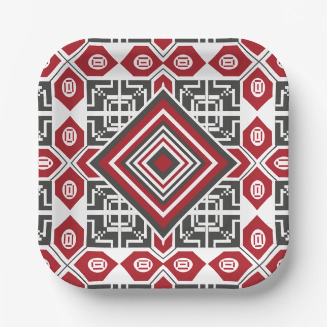 Palestinian Embroidery pattern 2  Paper Plate (Front)