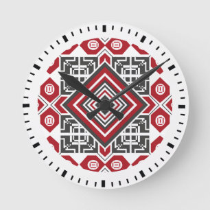 Palestinian Embroidery pattern 2 Round Clock