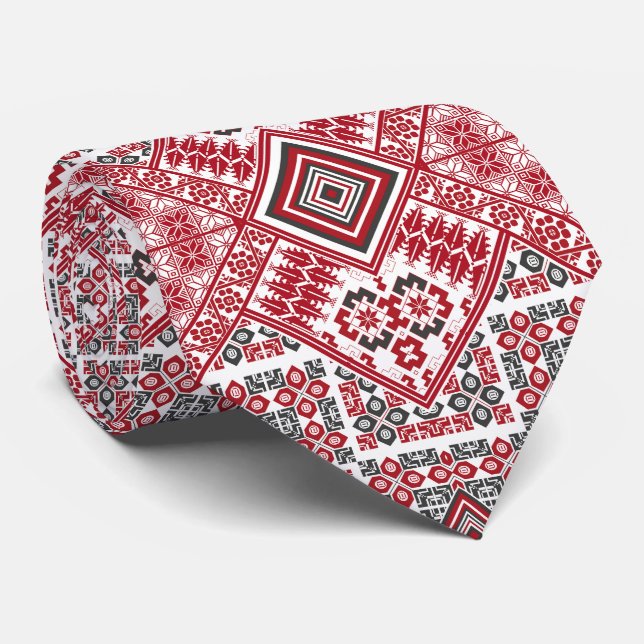 Palestinian Embroidery pattern 2  Tie (Rolled)