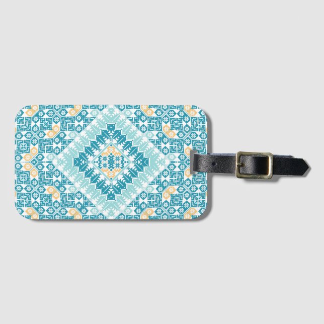 Palestinian Embroidery pattern Printed Design Luggage Tag (Front Horizontal)