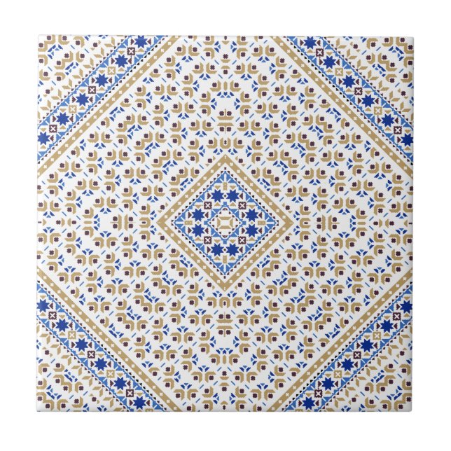 Palestinian Embroidery pattern Printed Design Tile (Front)