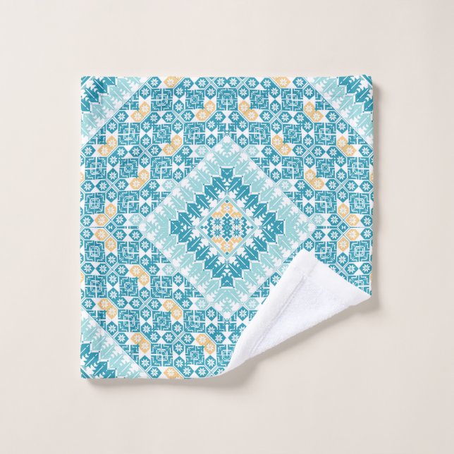 Palestinian Embroidery pattern Printed Design Wash Cloth (Wash Cloth)