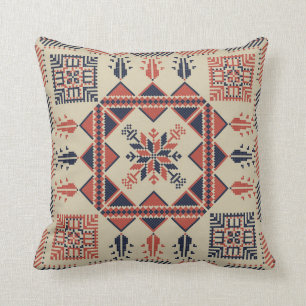 Palestinian embroidery pattern throw pillow