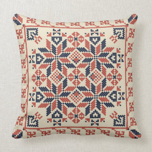 Palestinian embroidery pattern throw pillow
