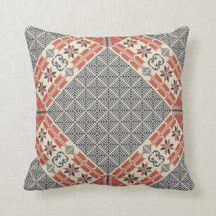 Palestinian embroidery pattern throw pillow