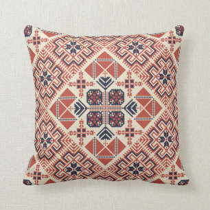 Palestinian embroidery pattern throw pillow