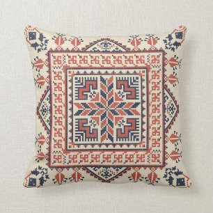 Palestinian embroidery pattern throw pillow