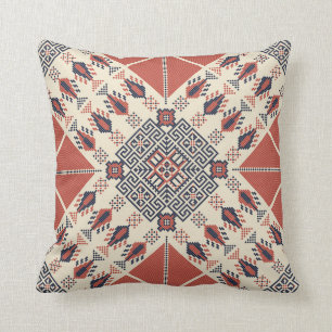 Palestinian embroidery pattern throw pillow