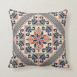 Palestinian embroidery pattern throw pillow