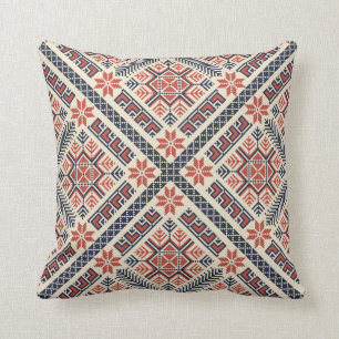 Palestinian embroidery pattern throw pillow