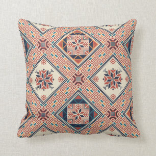 Palestinian embroidery pattern throw pillow